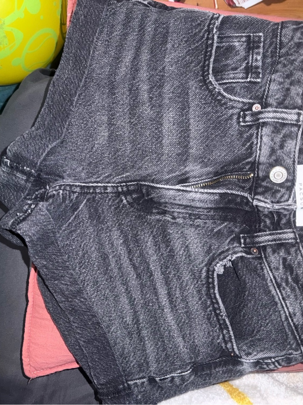 PacSun High-Rise Black Denim Shorts